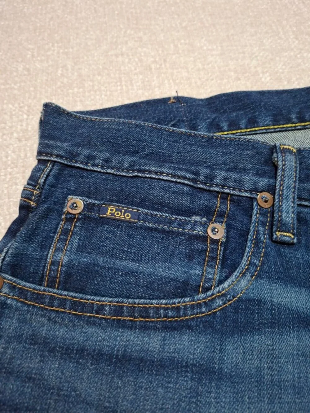 Polo Ralph Lauren Varick Slim Straight Jeans Men 34x30 Stretch Blue Denim